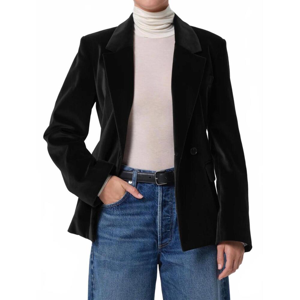 NEW CITIZENS OF HUMANITY mattheau velvet blazer in black